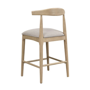 English Elm Christopher Knight Home® - COUNTER Ladder Back Farmhouse Counter Stool Set of 2 with Upholstered Seats and Tapered Rubberwood Legs Grey N771P339881D