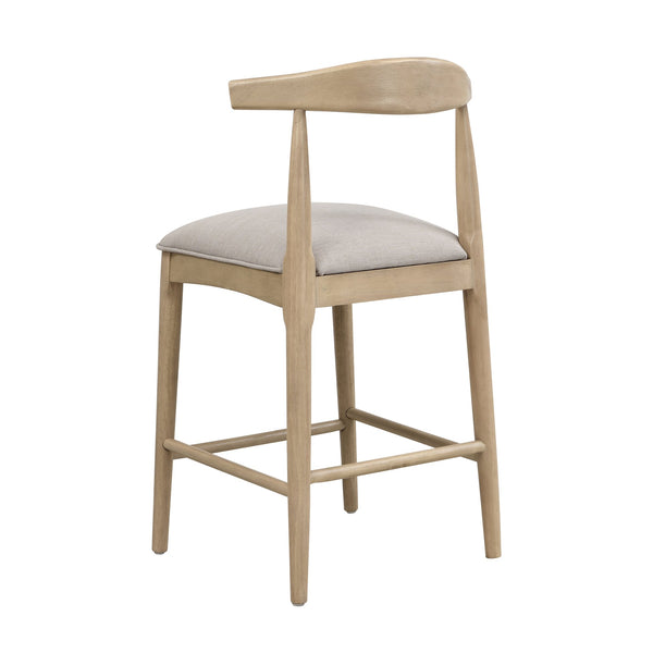 English Elm Christopher Knight Home® - COUNTER Ladder Back Farmhouse Counter Stool Set of 2 with Upholstered Seats and Tapered Rubberwood Legs Grey N771P339881D