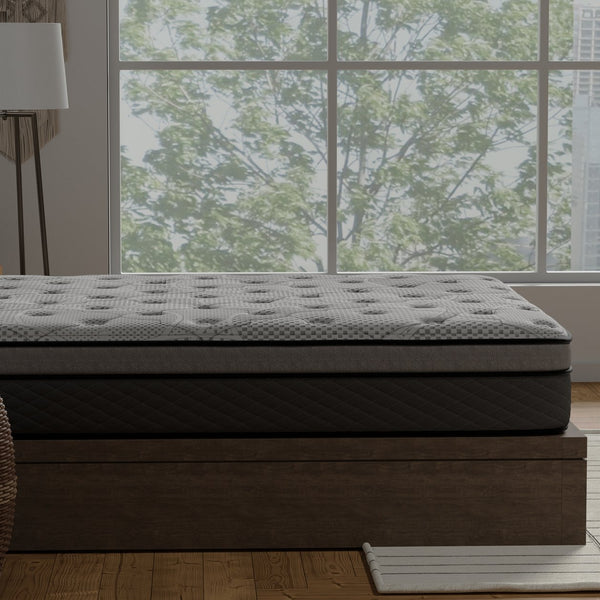 English Elm Hybrid Gel Foam Pocketed Coil Mattress Medium Firm Support for Spinal Alignment B047P321030