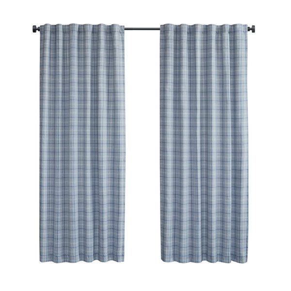 English Elm 1Pc Cozy Plaid Curtain Panel 50X95" With Fleece Lining For Stylish Insulation And Light Control B035P341194