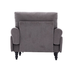 English Elm Modern Chenille Recliner Chaise Lounge Sofa Chair with High-Resilience Foam, Wide Seat, 550lb Capacity Dark Gray W395P371335