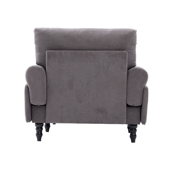 English Elm Modern Chenille Fabric Recliner Chaise Lounge Sofa with High-Resilience Foam, 550LB Capacity, Cozy Plush Backrest and Armrests for Living Room Relaxation Dark Gray W395P371335