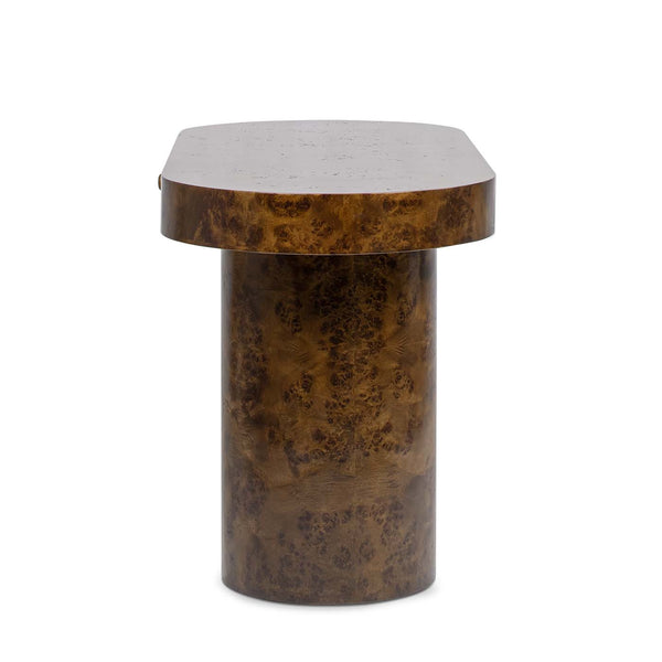 English Elm Jennifer Taylor Home - Jesse 55.5" Oval Computer Desk - Stylish Dark Burl Wood, Mid-Century Design With Organizing Drawer B2719P238530