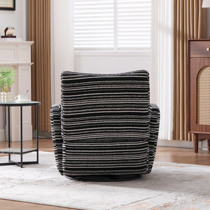 English Elm Modern Boucle 360° Swivel Leisure Chair with High‑Resilience Sponge, Supportive Curve, 550lb Capacity Black W395P355515