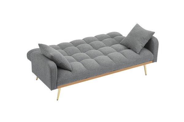 English Elm 69 Convertible Sofa Bed for Small Spaces 69-Inch Fabric Futon with Solid Wood Frame, Comfort Seat Gray W3356P298516