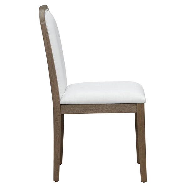 English Elm Trexm Ladder Back Wood Dining Chair Set of Four with Linen Seats Vintage Appeal Espresso N715P400659P