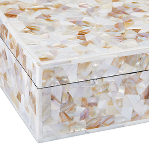 Uma Exquisite Mother of Pearl Decorative Box Set of 2 - Artisan Crafted, Unique Home Accent