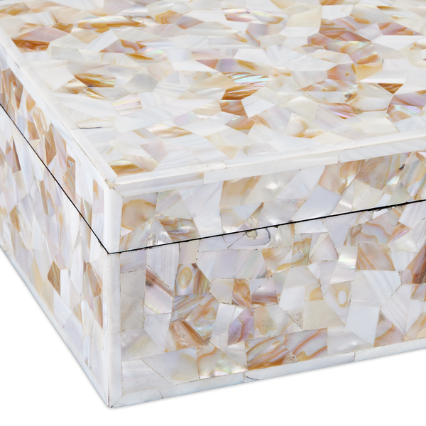 Uma Exquisite Mother of Pearl Decorative Box Set of 2 - Artisan Crafted, Unique Home Accent