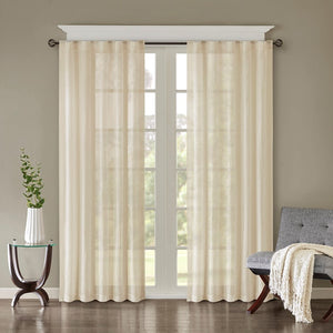 English Elm Solid Crushed Curtain Panel Pair - Elegant Sheer Window Treatments For Modern Home Décor, 2 Pcs B03598168-GIGA