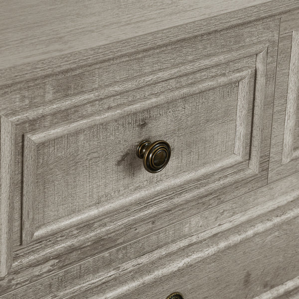 English Elm Farmhouse Rustic 5-Drawer Dresser with Stable Engineered Wood Build, Smooth Metal Slides, 36" Length W1785P238910