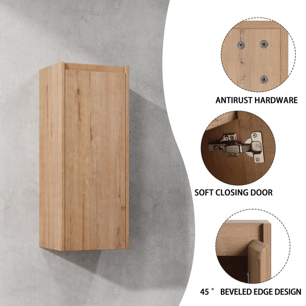 English Elm 84" Wall-Mounted Bathroom Vanity With Soft-Close Doors & Resin Sinks - Modern Storage Solution! W999S00230