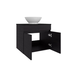 English Elm Colville Floating Wall Mount Vanity Cabinet Matte Finish Modern Bathroom Storage Black B092P439916