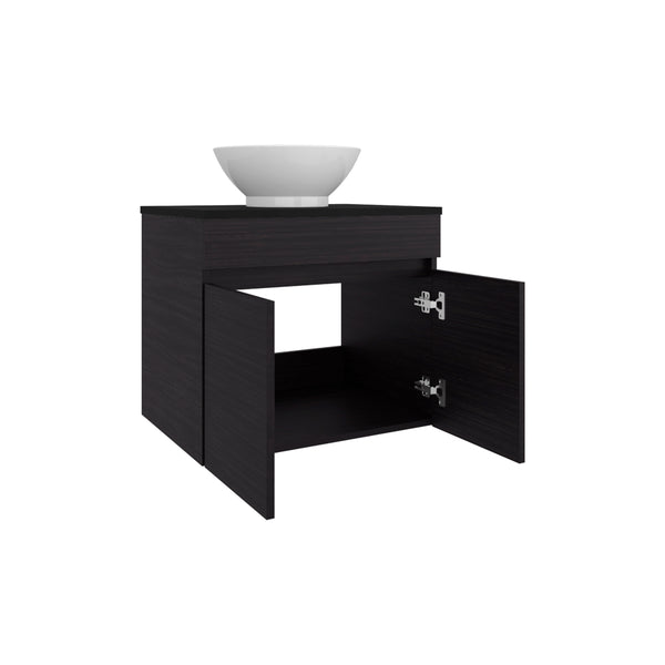 English Elm Colville Floating Wall Mount Vanity Cabinet Matte Finish Modern Bathroom Storage Black B092P439916