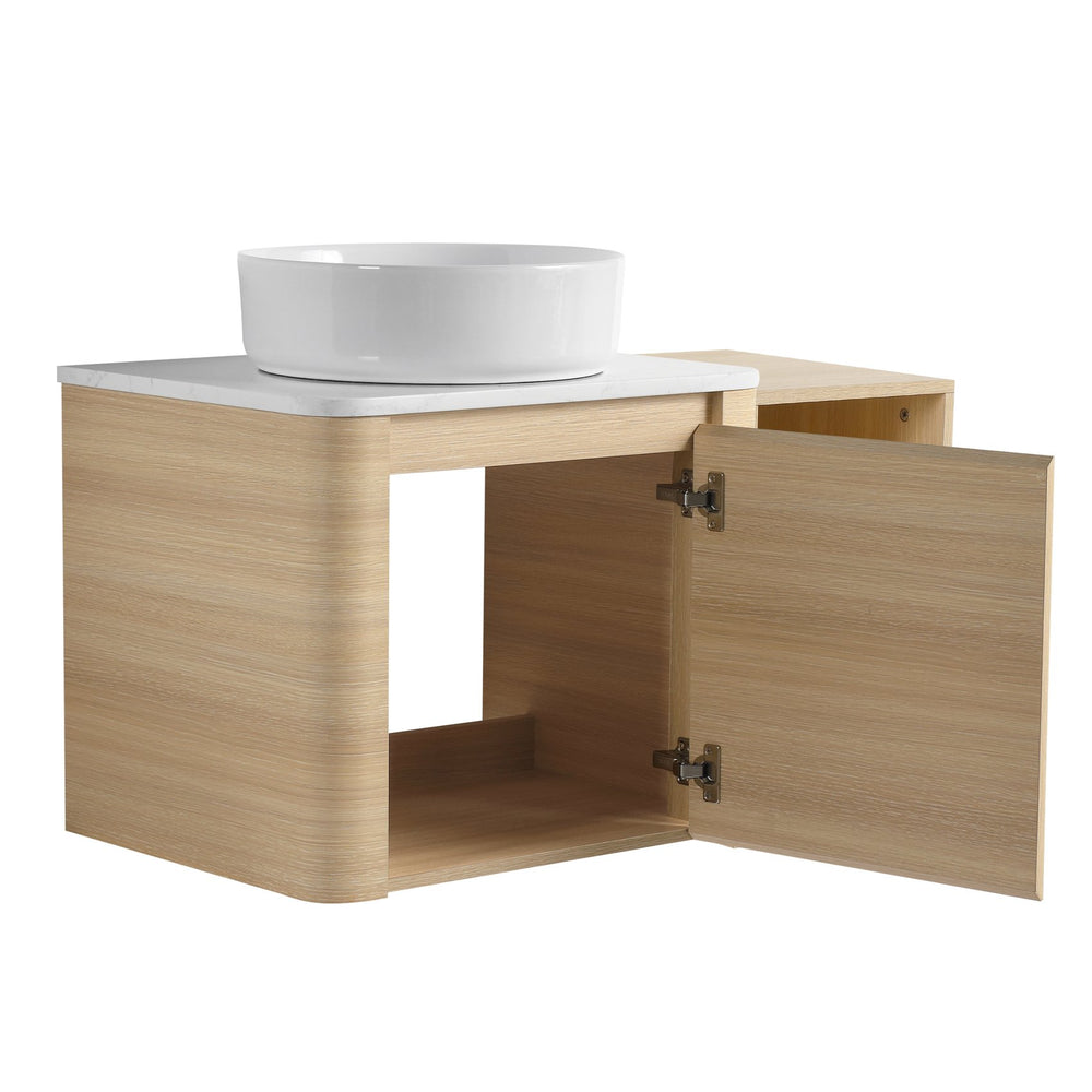 English Elm 36'' Wall-Mounted Bathroom Vanity With Stylish Ceramic Sink, Soft-Close Door, And Smart Storage Solutions W999S00467