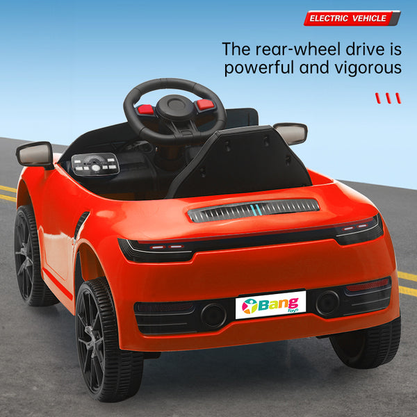 English Elm Ride on Electric Sports Car for Kids 12v Dual Motor with Remote Swing and Led Lights Red W1760P358679