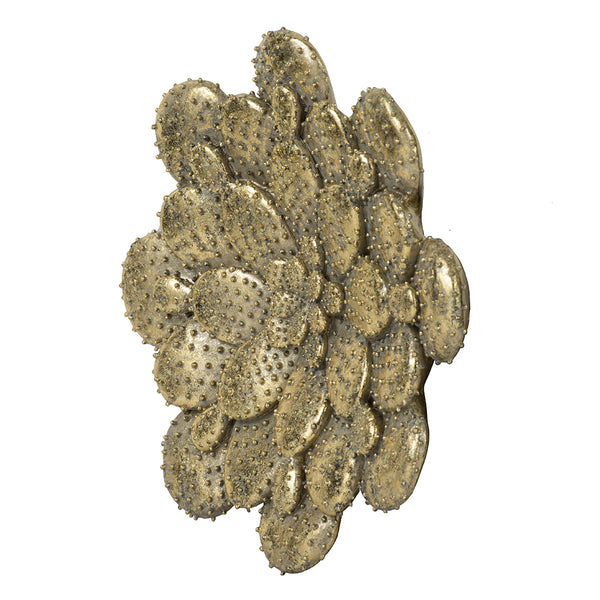 English Elm D10X1.6" Gleaming Succulent Wall Plaque Set - Modern Gold Accents For Elegant Home Decor Display W2078P223123