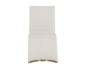 Sunpan Iluka Dining Chair Set of 2 - Elegant Curved Design with Chic Gold Stainless Steel Accents Danny Ivory