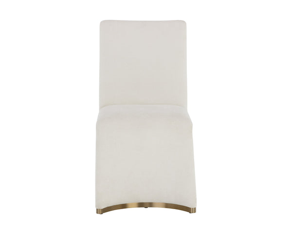 Sunpan Iluka Dining Chair Set of 2 - Elegant Curved Design with Chic Gold Stainless Steel Accents Danny Ivory