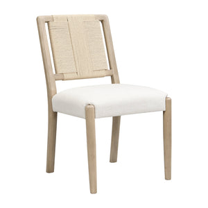 English Elm Christopher Knight Home® - Upholstered dining chair with woven rope backrest set of 2 - elegant curved weave, sturdy rubberwood frame and easy assembly Beige,Natural Ash N771P361494A