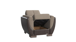 English Elm Primenest Skyhaven Upholstered Convertible Armchair With Storage - Stylish Beige/Brown Design! B030P286170-GIGA