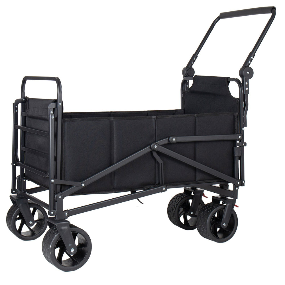 English Elm 2-in-1 Folding Wagon Chair with All-terrain Wheels Oxford Fabric 650lb Outdoor W2932P425338