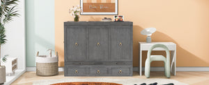 English Elm Queen Murphy Wall Bed with Pull Out Storage Drawer and Built in Usb Charging Gray LP000428AAE