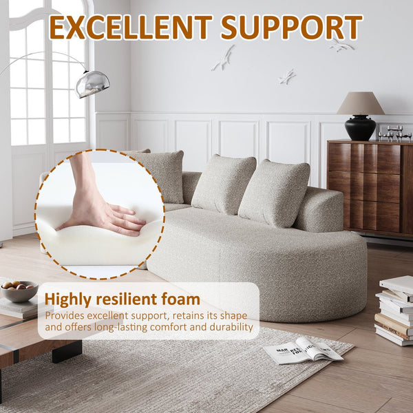 English Elm Modern Oversized Sectional Sofa - 112-Inch Chenille 4-Seater Cloud Couch With Throw Pillows & Comfort W834P323317