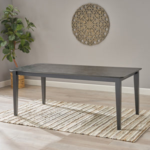 English Elm Christopher Knight Home® - DINING Rustic Farmhouse Slatted Top Table with Solid Rubberwood Construction and Tapered Square Legs Black 65643.00BLK