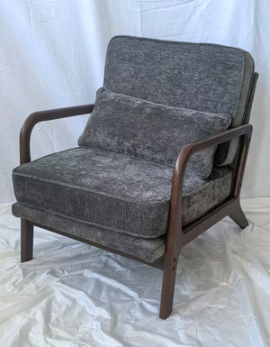 English Elm Mid-Century Modern Accent Chair - Vintage Luxury Upholstered Leisure Chair For Living Room Bliss W1893P396215