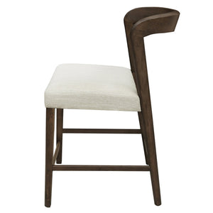 English Elm Christopher Knight Home® - Solid Rubber Wood Counter Stools Set Of 2 - Walnut Finish With Beige Upholstery For Modern Comfort N771P292086T