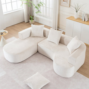 English Elm Modular Sectional Sofa - L-Shape Chaise Sleeper With Deep Seating & Plush Corduroy Fabric Comfort W2012S00008