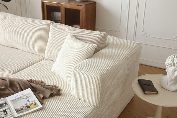 English Elm H613 Mid-century Modern L Shaped Sectional with Deep Cloud Cushions for Living Room W3191P277866