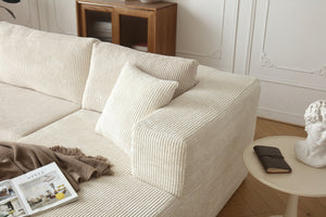 English Elm H613 Modular L Shaped Sectional Mid Century Sofa with Plush Reversible Chaise Lounge W3191P277867