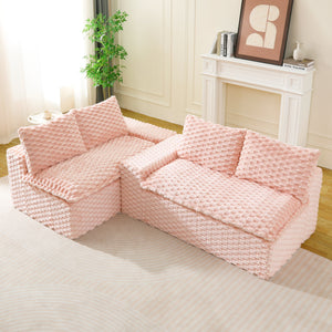 English Elm Luxury Turtle Velvet Multifunctional Sofa - Convertible 4-Seat Modular Design, Plush Sponge Comfort W3371S00031