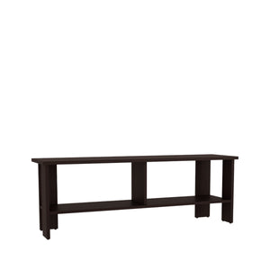 English Elm Navia sleek 47" TV stand with two open shelves for consoles, media storage and modern compact style Dark Walnut 53 L x 18 W x 4 H B200P286938