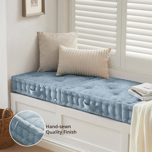 English Elm Poly Chenille Square Floor Pillow Cushion Plush 24x24 Inch Soft Polyester Seat Pad for Cozy Living Spaces Aqua Blue 3.22 L x 23.03 W x 12.8 H B035P280523