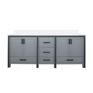 English Elm Dark Grey Double Bath Vanity 80" W X 22" D With Elegant White Quartz Top For Stylish Storage Solutions B2731P260649