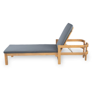 English Elm Christopher Knight Home® - Outdoor acacia chaise lounge with adjustable recline, durable hardwood frame and water‑resistant cushion comfort Dark Gray,Light Teak 52.25 L x 28.5 W x 8.75 H N776P266158D