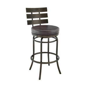 English Elm Piren Swivel Counter Or Bar Stool In Mocha Finish With Brown Faux Leather For Modern Comfort B2736P268557-GIGA