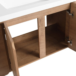 English Elm 60" Freestanding Double Sink Bathroom Vanity with Soft-close Doors and Three Drawers W999S00508