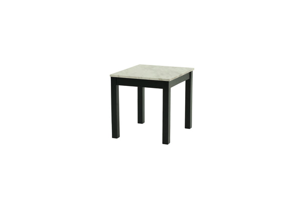 English Elm Majestic White Faux Marble 3pc Coffee & End Table Set with Black Legs, Modern Durable Living Room Design B011P237498