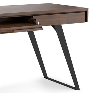 English Elm Lowry Large Industrial Desk - Distressed Charcoal Brown, Solid Hardwood, Ample Workspace & Storage B136P158881