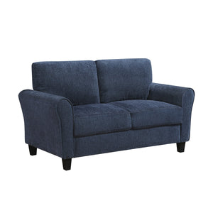 English Elm Contemporary Blue Chenille Sofa and Loveseat Set with Pocket Coil Plush Seating B011S02487