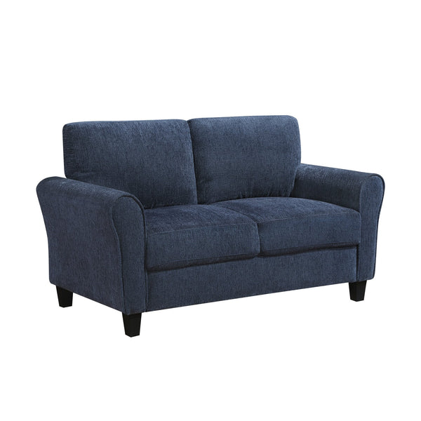 English Elm Contemporary Blue Chenille 3 Piece Living Room Set with Pocket Coil Cushioned Seating B011S02486