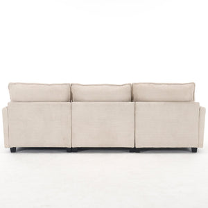 English Elm Modular Velvet Sofa - Luxurious U-Shaped Couch With Ottoman & Pillows, Perfect For Living Rooms W2705S00021-GIGA