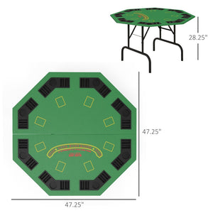 English Elm Soozier Foldable 47" Octagon Poker Table For 8 Players - Casino-Style Game Night With Cup Holders & Chip Trays W2225P217198-GIGA
