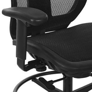 OSP Home Furnishings Progrid Mesh Back Drafting Chair with Lumbar Support for Studio and Standing Desk Use 99583MDC-3