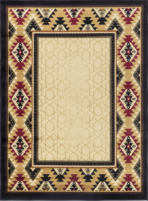 English Elm Tribes Cream Southwestern Area Rug 2'7" X 7'3" - Durable, Stain-Resistant, Kid & Pet Friendly! B186P181006-GIGA