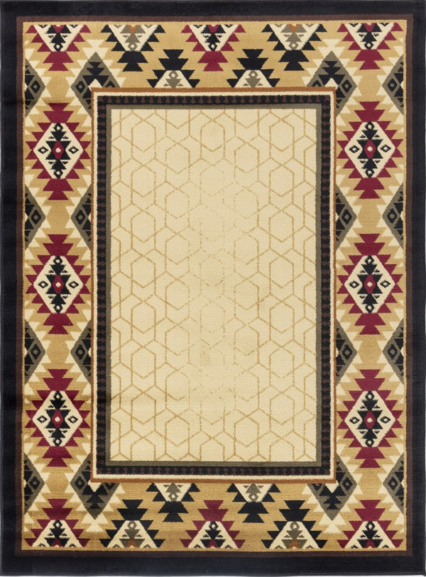 English Elm Tribes Cream Southwestern Area Rug 2'7" X 7'3" - Durable, Stain-Resistant, Kid & Pet Friendly! B186P181006-GIGA