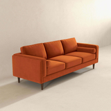 English Elm Ashcroft Furniture - Amber Mid Century Modern Burnt Orange Luxury Modern Velvet Sofa